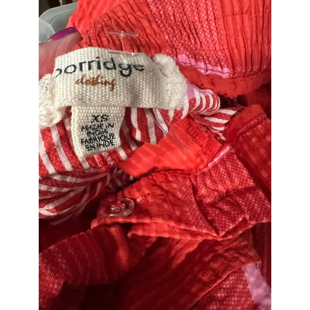 Anthropologie Porridge Red pink Plaid Wide-Leg Pants pockets preppy boho size XS - Picture 9 of 9
